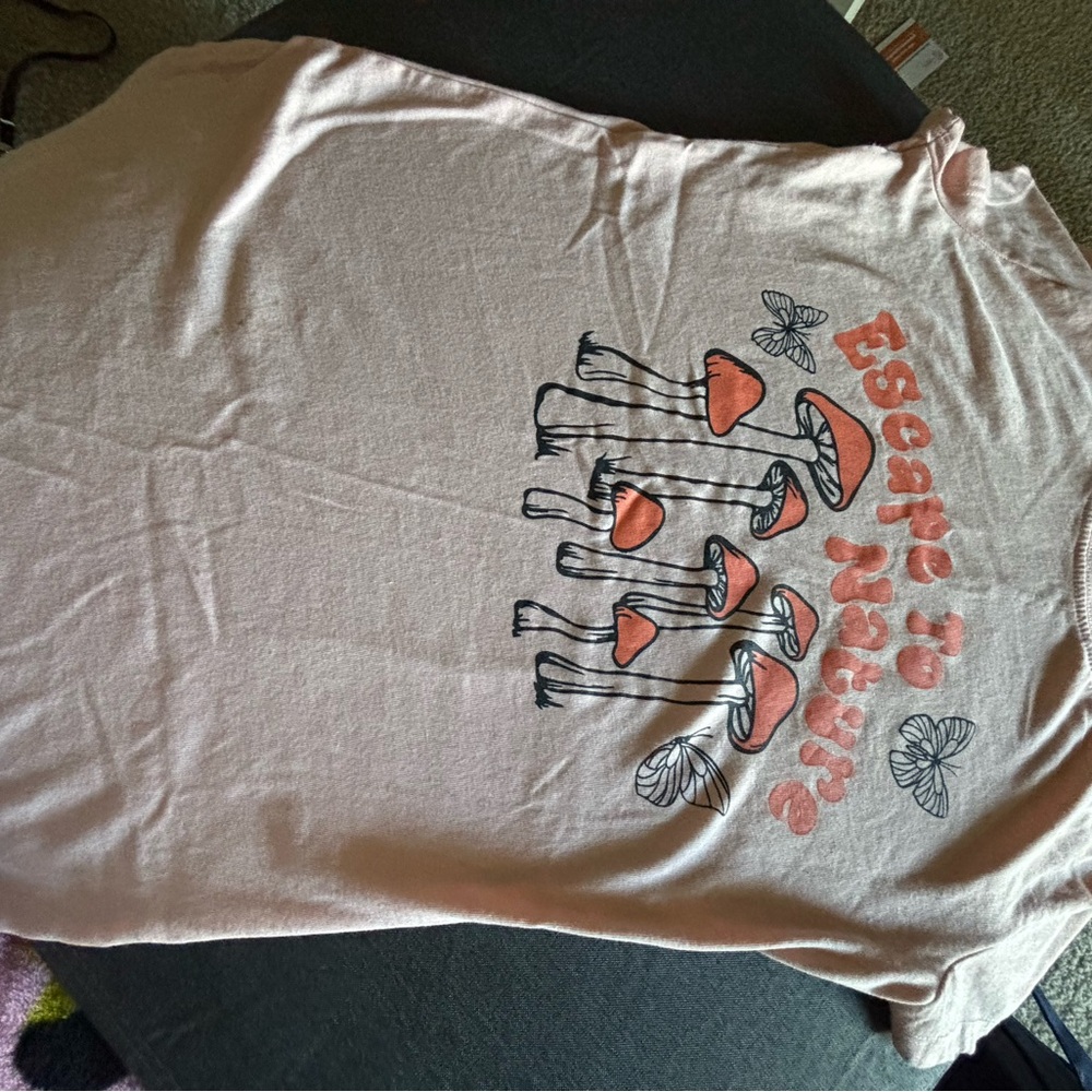Pink Short Sleeve Tee with Graphic Design